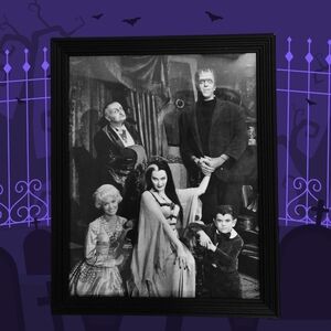 THE MUNSTERS Family Portrait BW Framed Halloween Decor 8x10 with frame